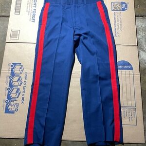 USMC Dress Blues Pants with Blood Stripe Size 33R 34x30